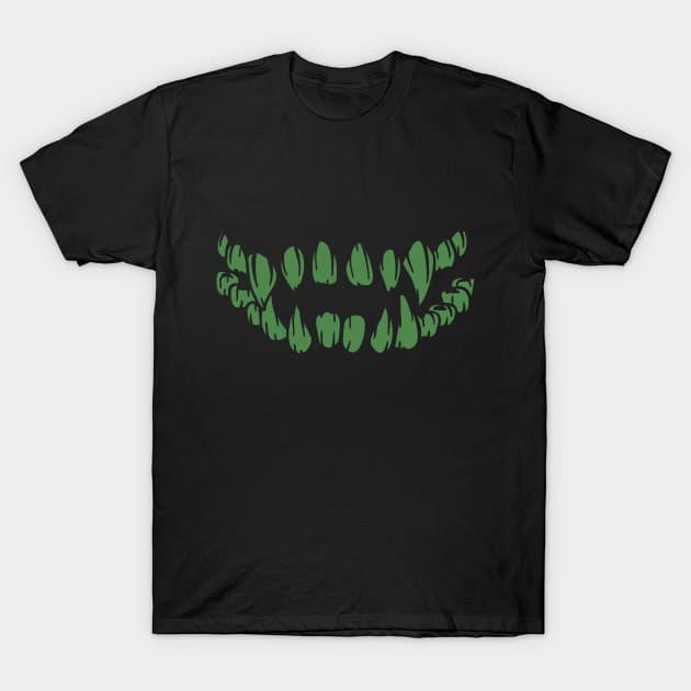 Grinning Monster Zombie, Skull Face T-Shirt by Wanderer Bat